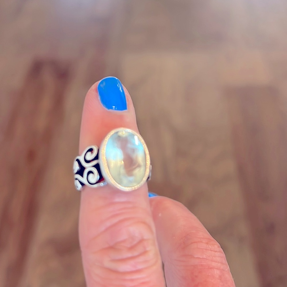 Brighton light green stone and silver ring